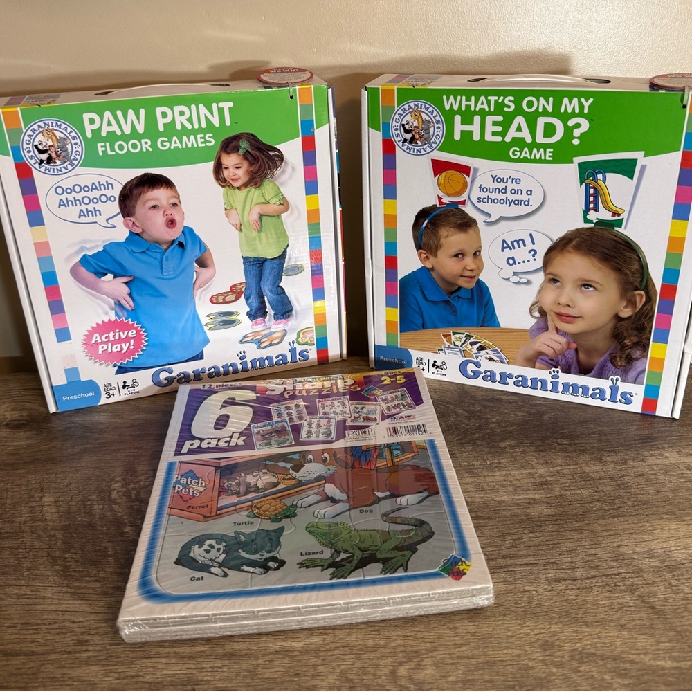 NEW Sealed 2 Garanimals Games & 6 Puzzles Lot Ages 3+ Preschool